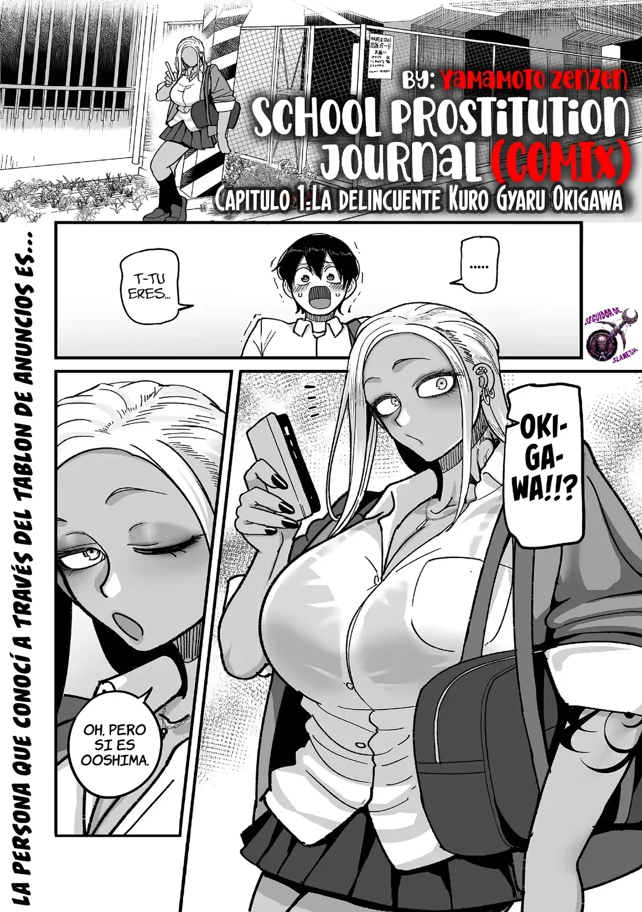 Gakuen Suppo Nikki  dai 1-wa to 2-wa ~Kuro Gal Yankee Okigawa Hen to Sobakasu Inkya Yoshida-hen~｜Tablón de Anuncios de Prostitución Escolar  Capítulos 1 al 2.5 ~La Delincuelte Kuro Gyaru Okigawa y Yoshida, La Pecosa Introvertida~ page 3 full