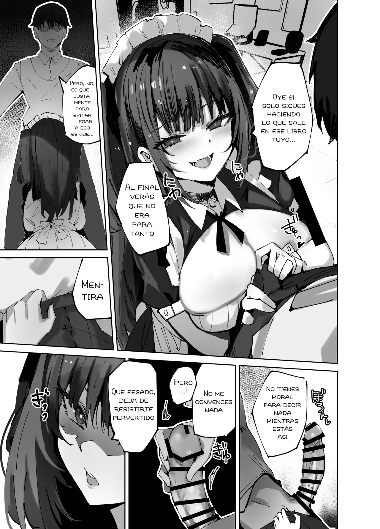 Namaiki Maid ni Kakushiteta Ecchi na Hon ga Mitsukatte Baka ni Sarenagara Ecchi Suru Hanashi.｜La Historia De Cómo Me Acosté Con La Maid Insolente Después De Que Encontró Mis Libros Eróticos Escondidos Y Se Burló De Mí. page 9 full