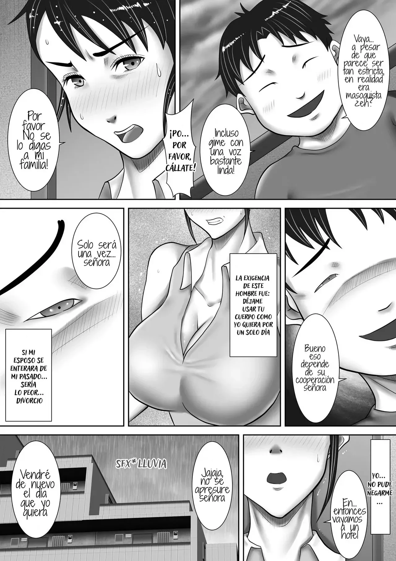Jitaku de Netorareta Kachiki na Hitozuma ~Kazoku ni Kakurete Rinjin ni Choukyou Sareru Onna~｜La Caída de la Esposa que Fue Tomada en su Propia Casa ~La Historiade una Mujer que es Entrenada por su Vecino a Espaldas de su Familia~ page 5 full