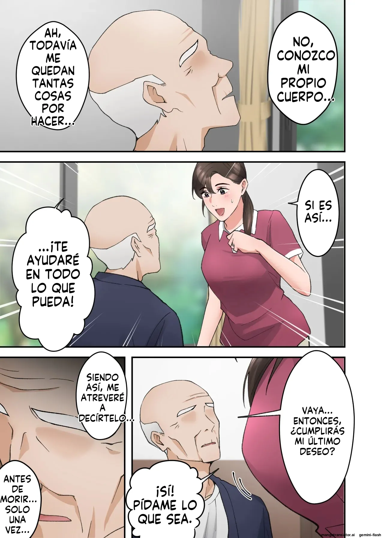 Hitozuma no Kaigoshi ga Yoboyobo Jii-san ni Ikasare Makuru Hanashi  MTL page 6 full