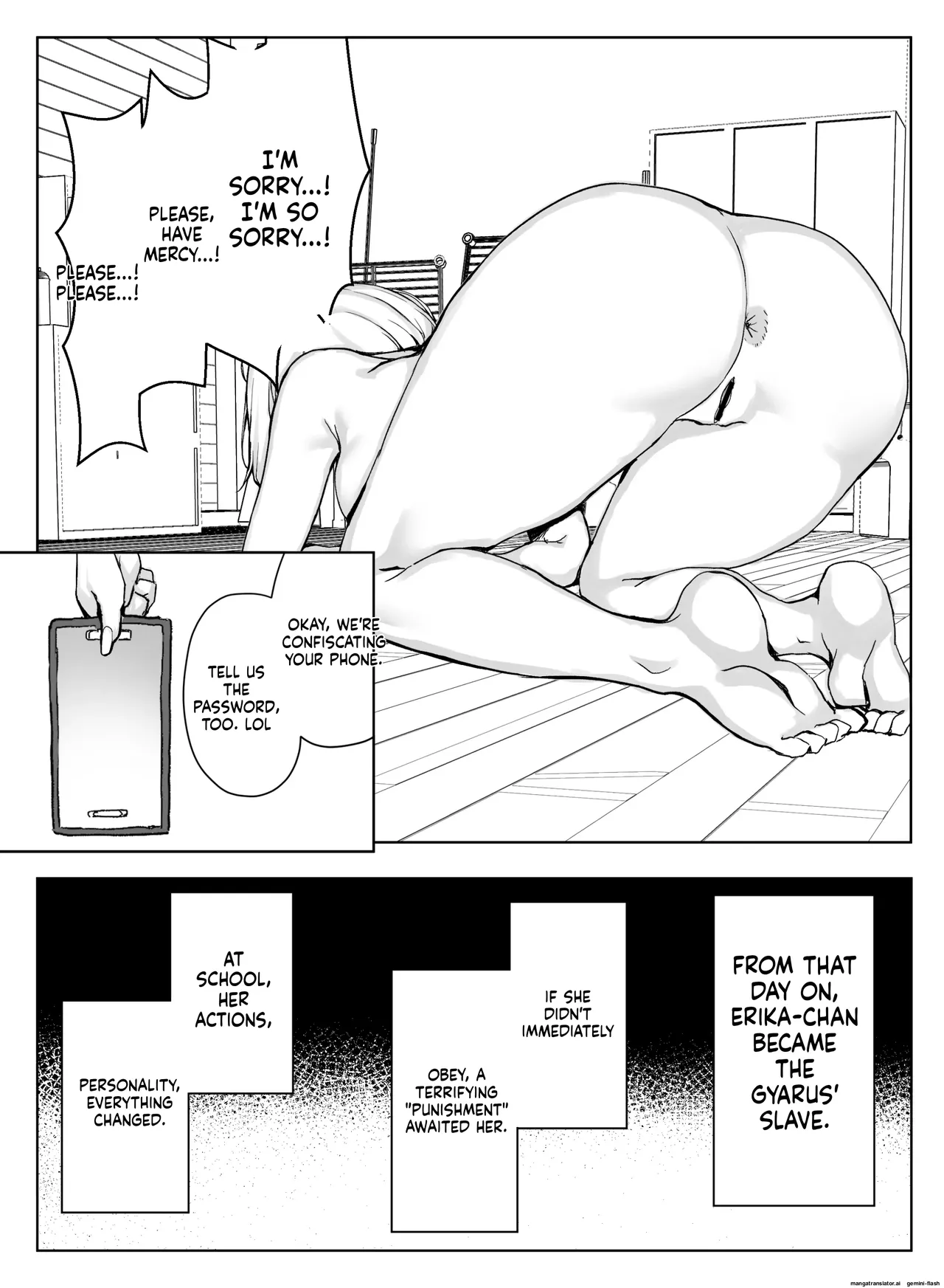 Erikachan Kyousei Shuchi Ijime Omanko Roshutsu Meirei & Songen Hakai Ganimata Zenra Kupa~a Pozu o Waraimono ni Sa Reru Buzama Seikatsu page 12 full