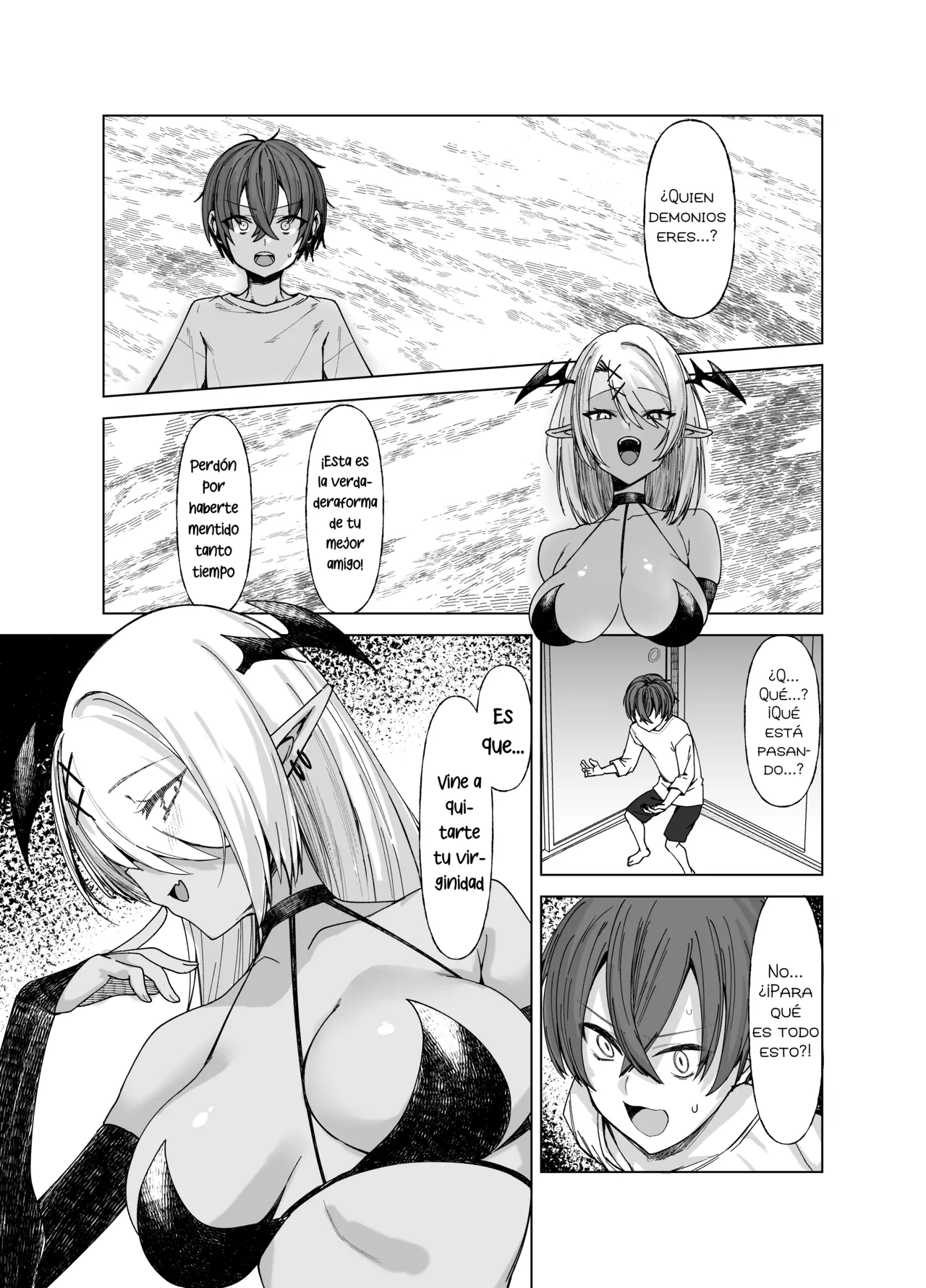 Uso TS ~Shinjiteita Shinyuu ga Boku no Doutei o Nerau Dosukebe Inma datta Hanashi~｜Mentira TS ~La Historia De Cómo Mi Mejor Amigo, En Quien Confiaba, Resultó Ser Una Súcubo~ page 11 full