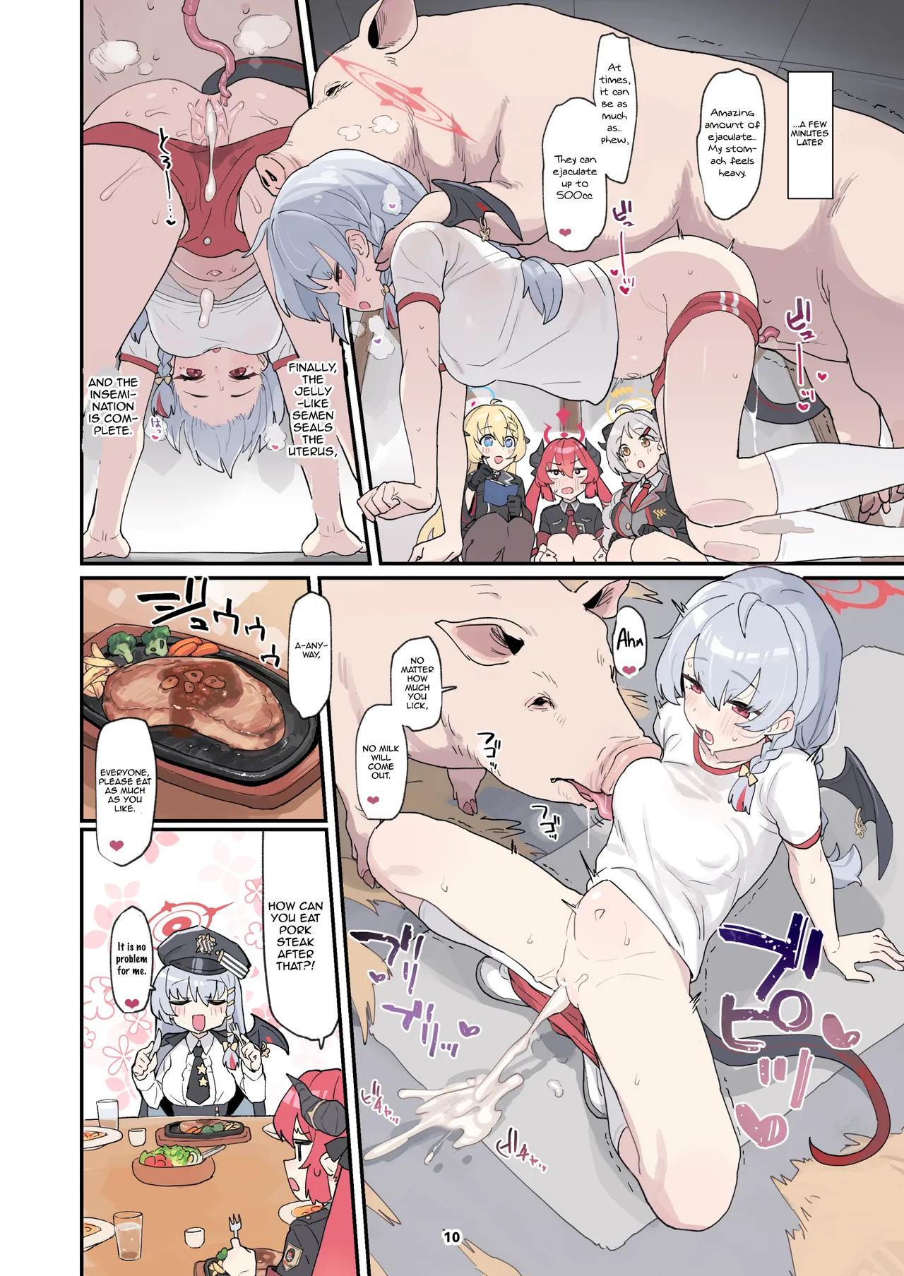 BluArch Juukan Goudoushi Sow do on me! vol. 1 | Blue Archive Beastiality Anthology Sow do on me! vol. 1 page 10 full