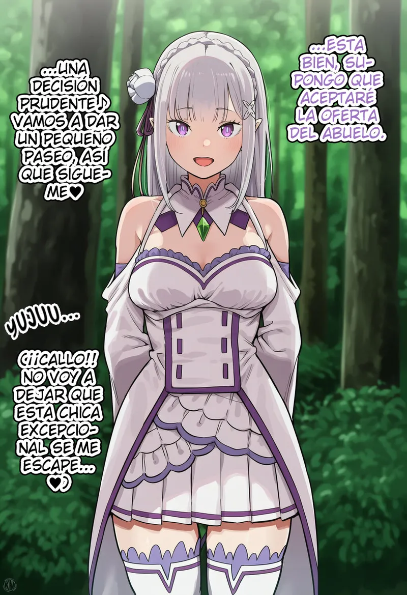 Kouketsu na Half Elf no Emilia ga Henkyou no Noumin Jiji ni Damasare Yome ni Otosareru｜La Noble Semielfa Emilia es Engañada por un Viejo Granjero en la Frontera y se Convierte en su Esposa page 8 full