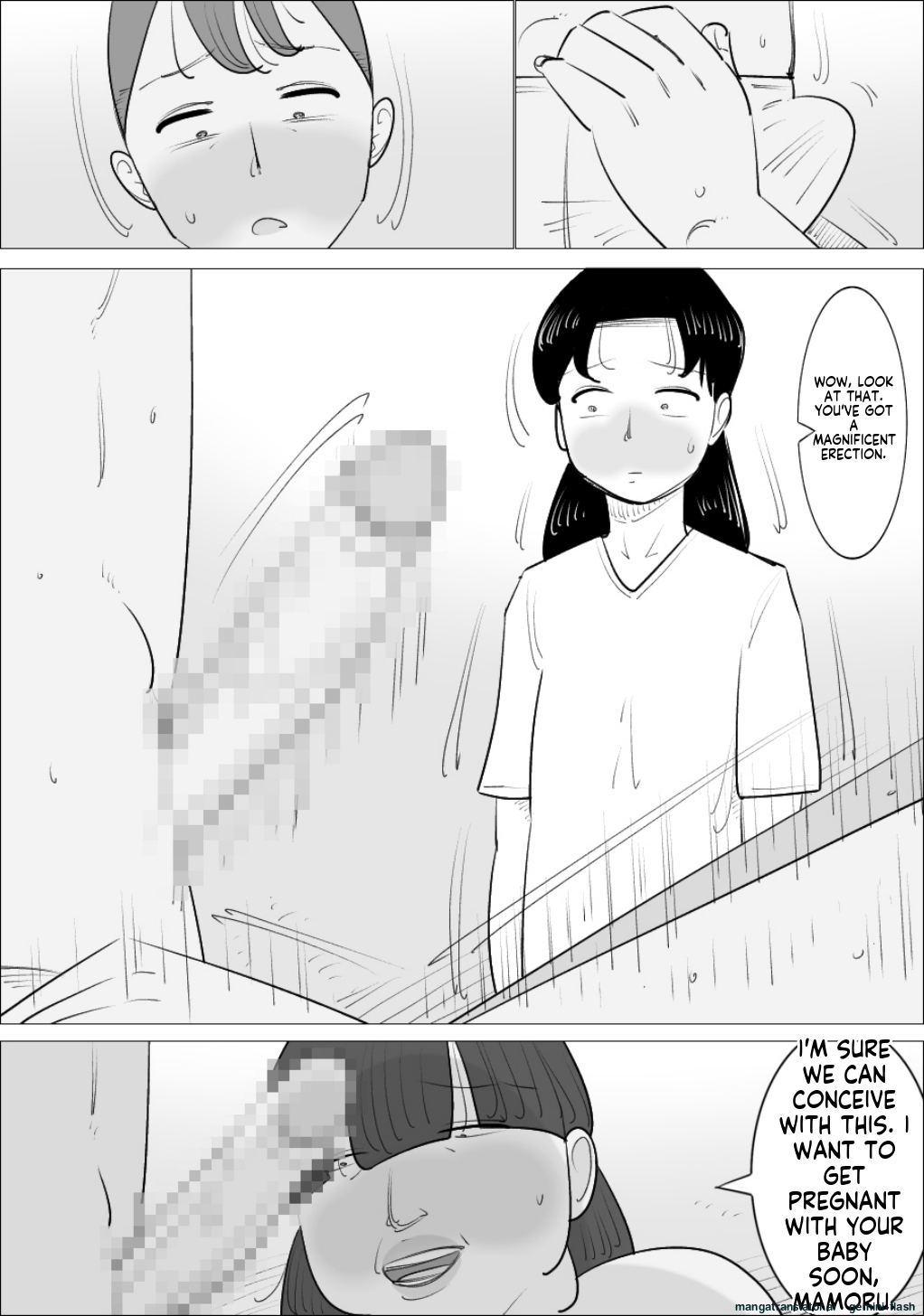 A married couple who have an unattractive mature woman act as their surrogate. page 12 full