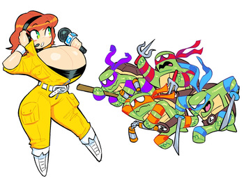 [Theguywhodrawsalot] April O'Neil Cryptid Hunter (TMNT) cover