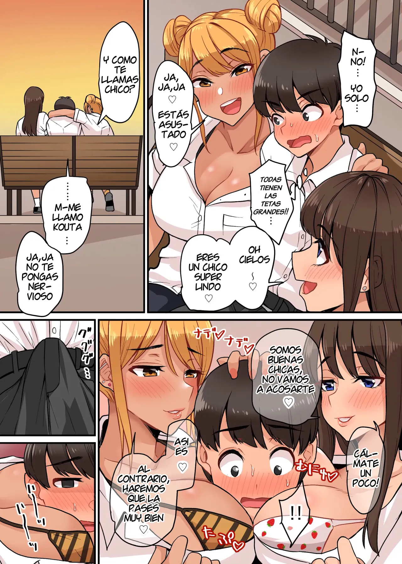 Bi Gyaru Torio ha Shota Chinpo ga daaisuki! | Un trio de Bellas Gals que les Encanta la Verga Shota! page 8 full