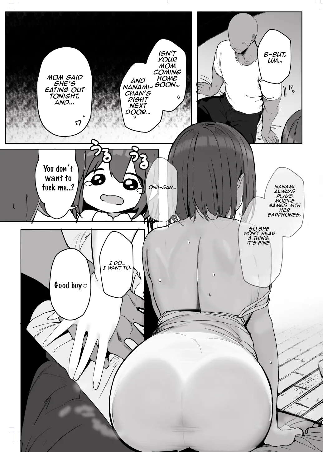 "Nee... Onii-san shimasen ka" | "Hey… wanna do it, Onii-san" page 12 full