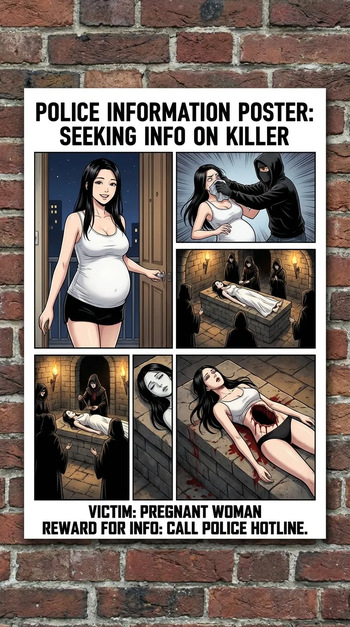 Crime Info Poster #2:  Ritual Sacrifice of Pregnant Victim (AI Generated) cover