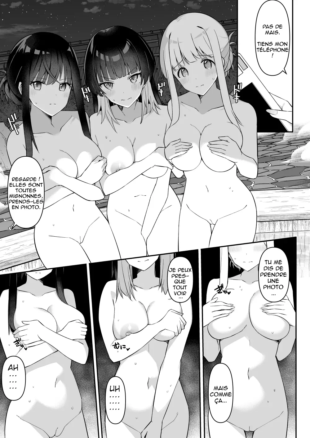 Shuugaku Ryokou de Onsen Ryokan ni Kita Gal, Nakai no Dekachinpo de Wakarase Zecchou 2 | En voyage scolaire à l’auberge, des amies rencontrent un puceau à gros bite 2 page 12 full