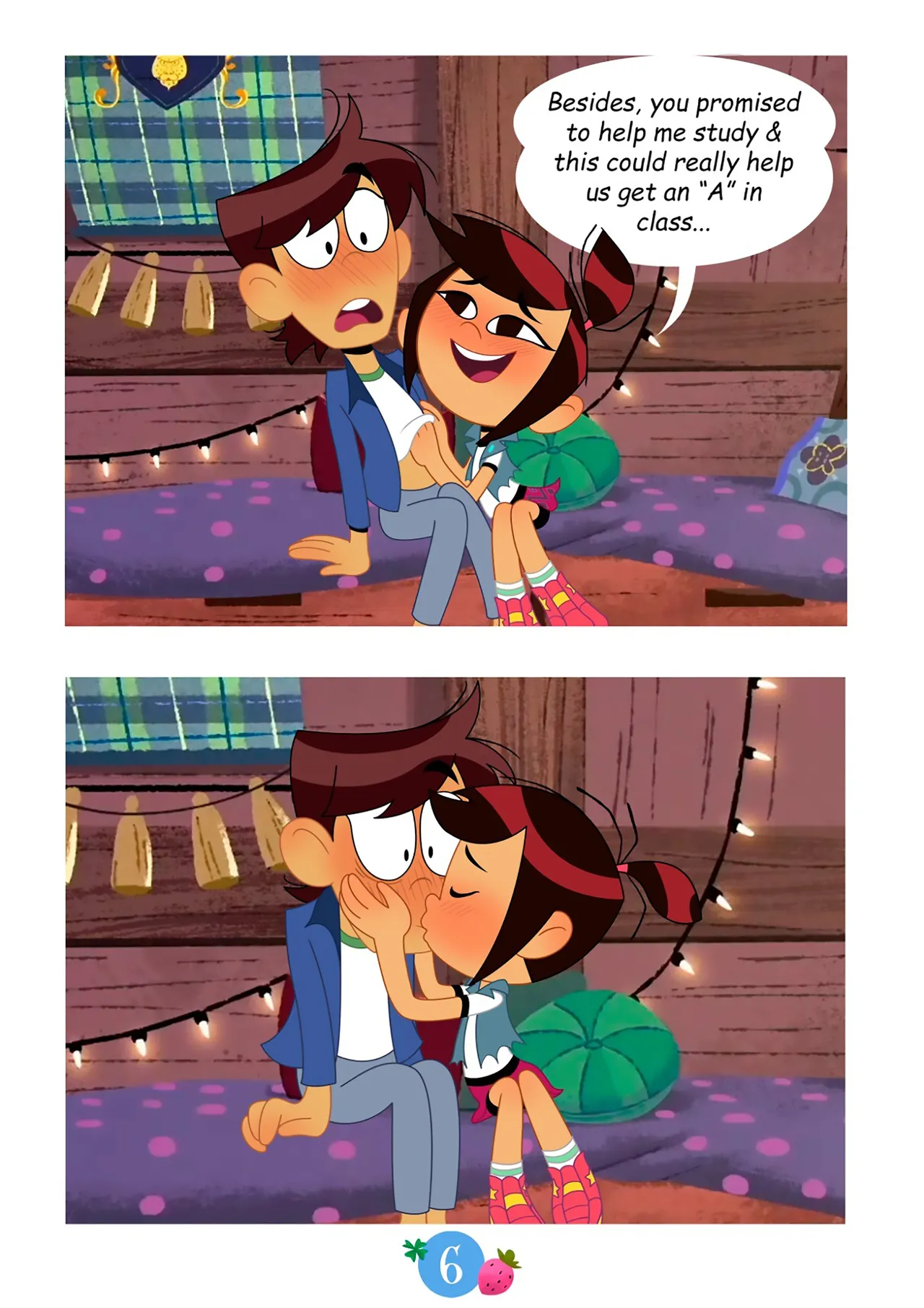 Molly and Ollie in "Studying" page 6 full