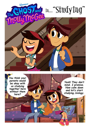 [Lester]  Molly and Ollie in "Studying" (The Ghost and Molly McGee) (Ongoing) cover