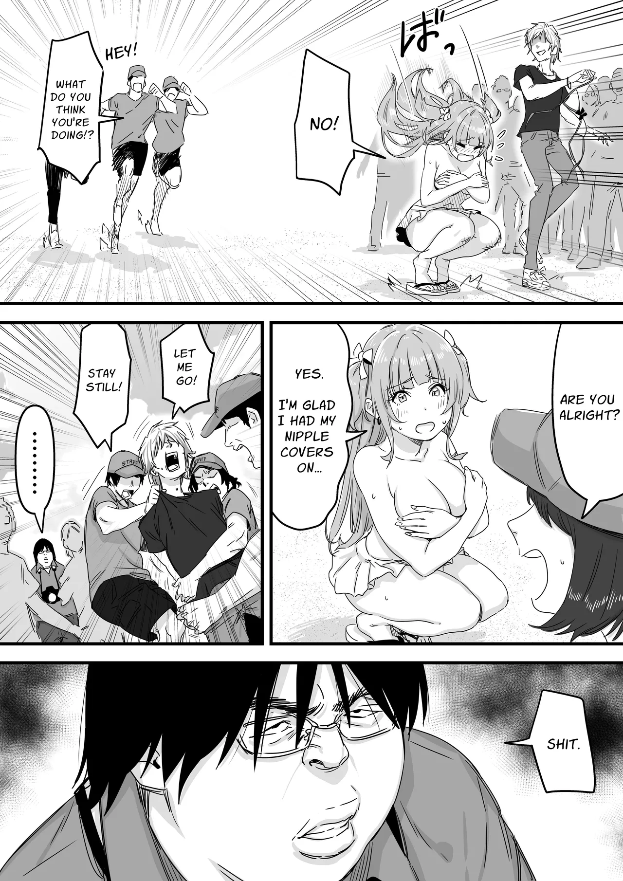 Mizugi Idol no Nama Oppai wo Minna no Mae de Sarashitai | Swimsuit Idol Wants to Expose Her Titties to Everyone page 12 full