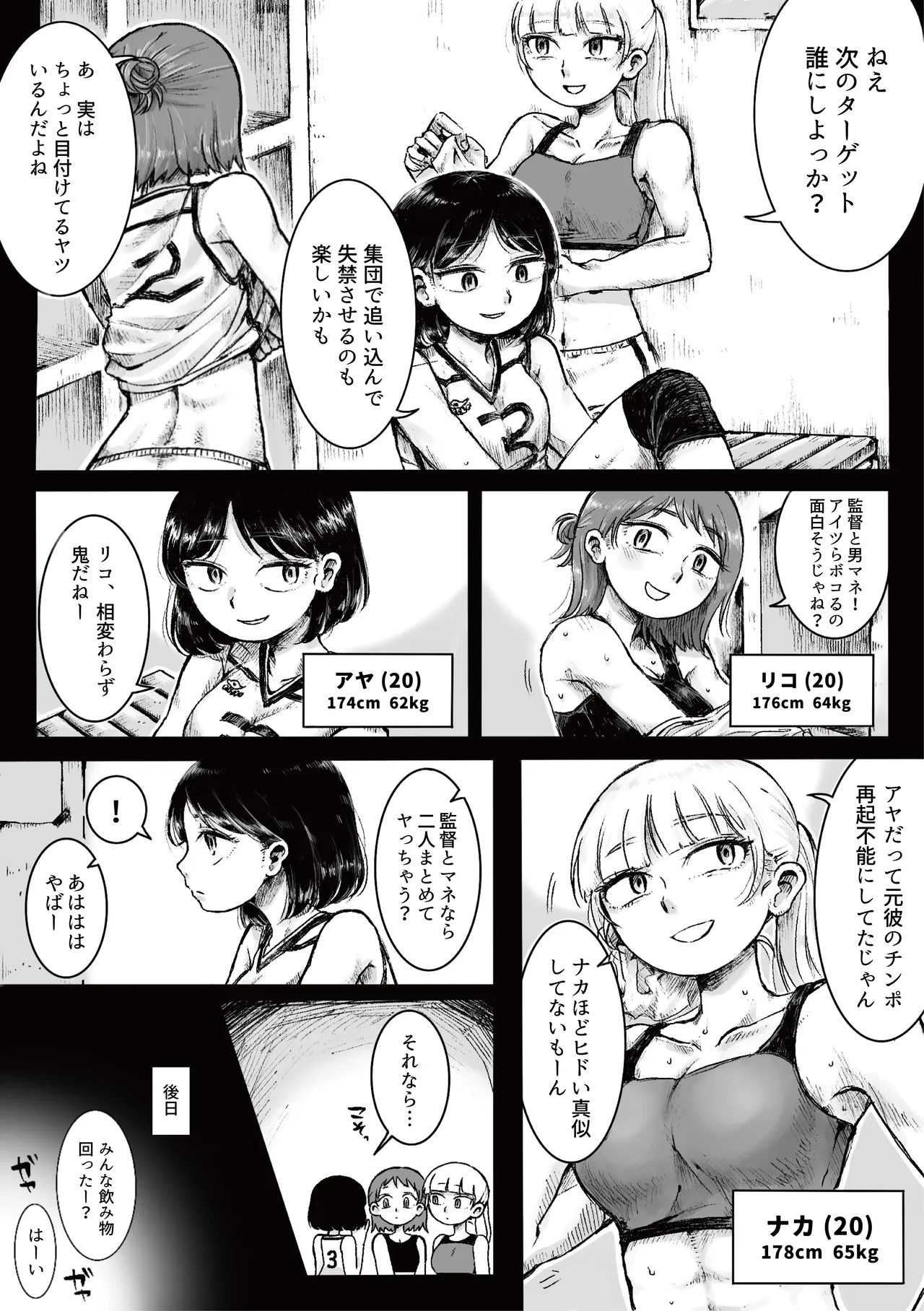 Do-S Joshi Volley Buin ni Yoru Otoko-gari Gasshuku ~Otoko no Kuse ni Naite Shikkin Shichau no? Otoko Haigyou Lynch no Target ni Sare Kyousei M-otoko Ochi Saserareta Wakate Kantoku to Danshi Manager~ page 3 full