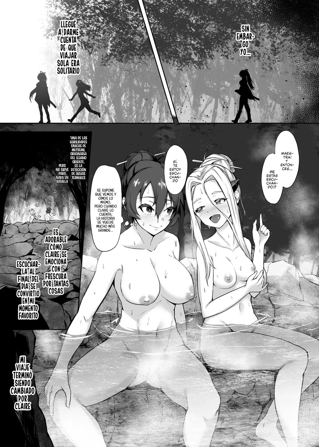 Tsuyoku Yasashii Onna Samurai, Futanari ni Kaerare Tasuketa Musume ni Level Drain Sareryoku de Nejifuserare Kyousei Shasei｜Una Mujer Samurai, Fuerte y Amable, es Transformada en Futanari y la Chica a la que Salvó le Drena los Niveles, la Somete por la Fuerza y la Obliga a Venirse page 9 full