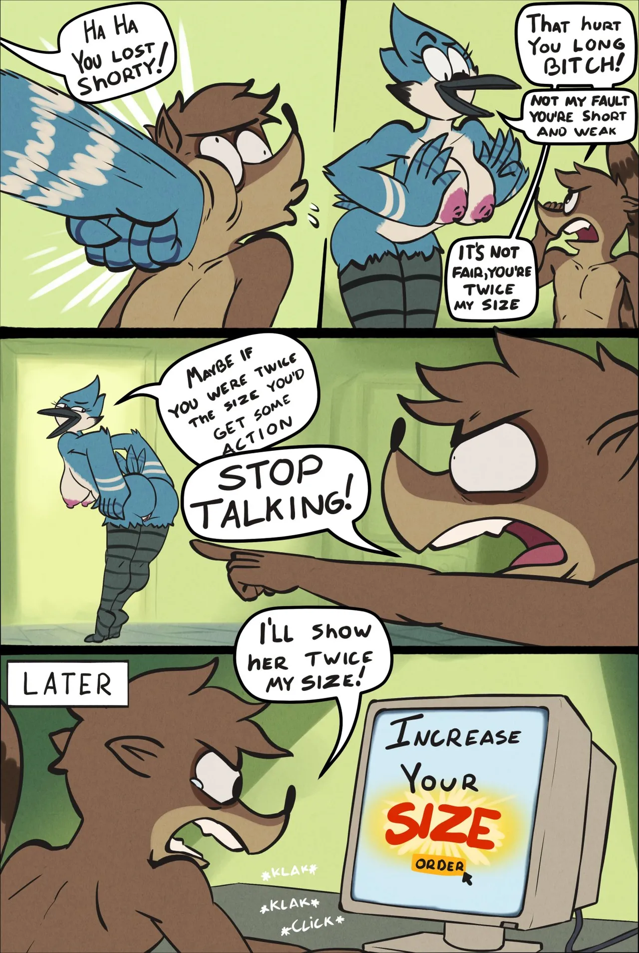 Fem Mordecai & Rigby comic page 1 full