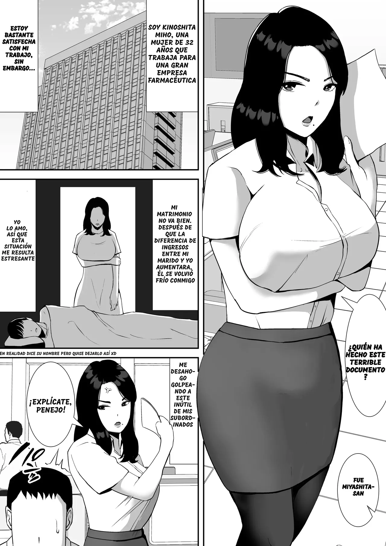 Ore no Koto o Gomi Atsukai Suru Mucchimuchi no Hitozuma Onna Joushi ga Ochiru made｜Haciendo que mi Molesta Jefa, quien me Trata como Basura, Sucumba ante mi Polla page 3 full