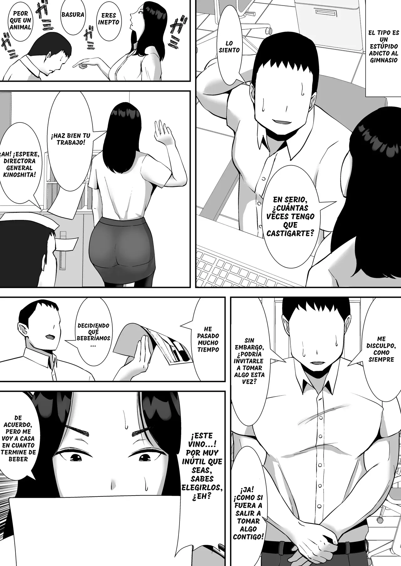 Ore no Koto o Gomi Atsukai Suru Mucchimuchi no Hitozuma Onna Joushi ga Ochiru made｜Haciendo que mi Molesta Jefa, quien me Trata como Basura, Sucumba ante mi Polla page 4 full