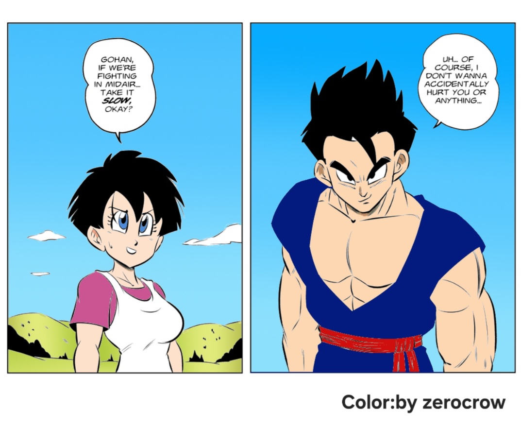 Midair Training colorized dragon ball z page 1 full