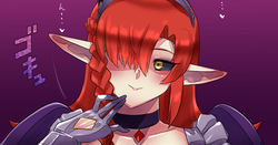 Spear-wielding succubus costume takeover and contamination