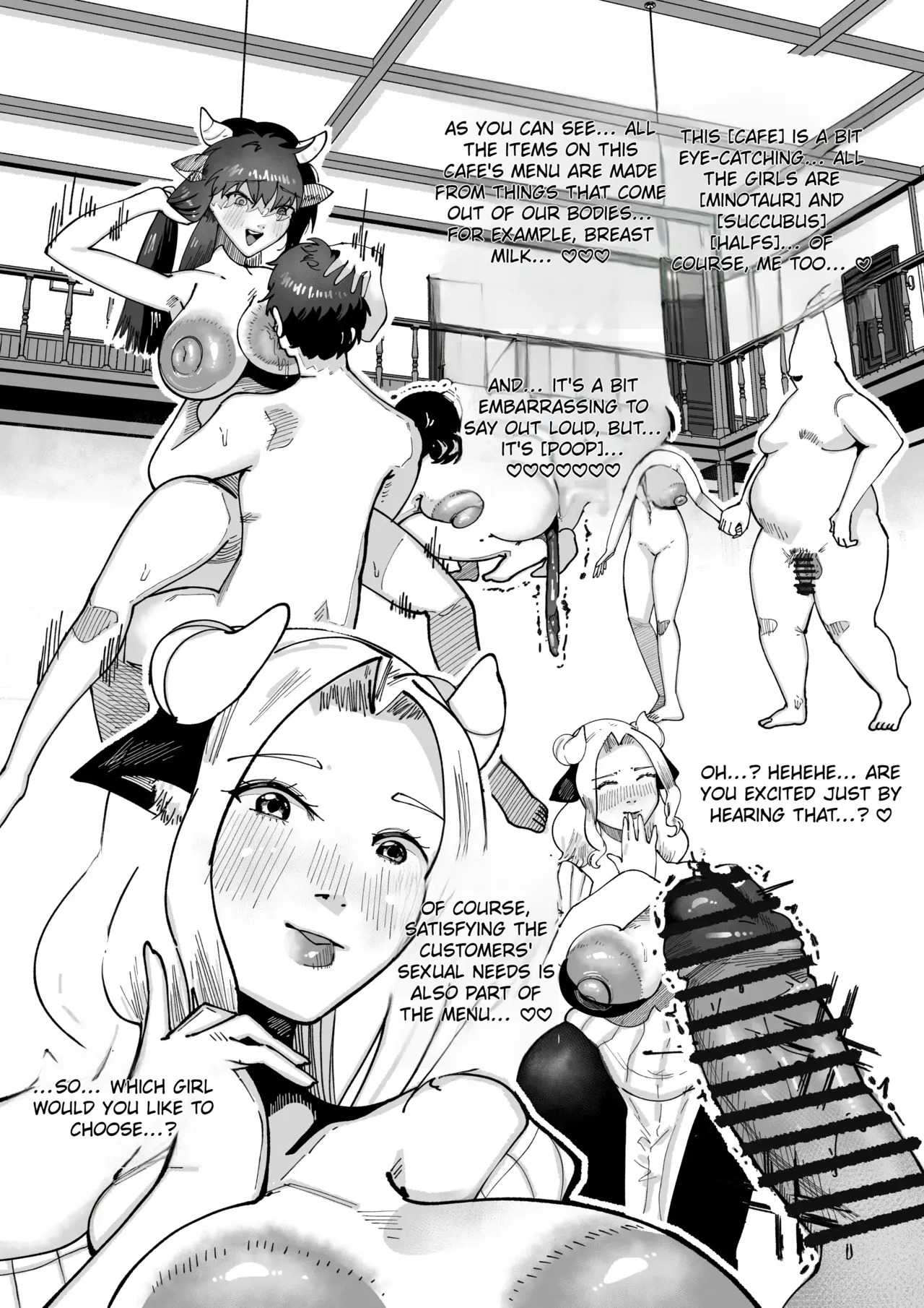 At the pleasure café ‘Amrita,’ where soft-serve ice cream is made from women’s breast milk and what they expel from their asses, I deliberately chose the overly ripe, sex-oozing older woman standing at reception page 3 full