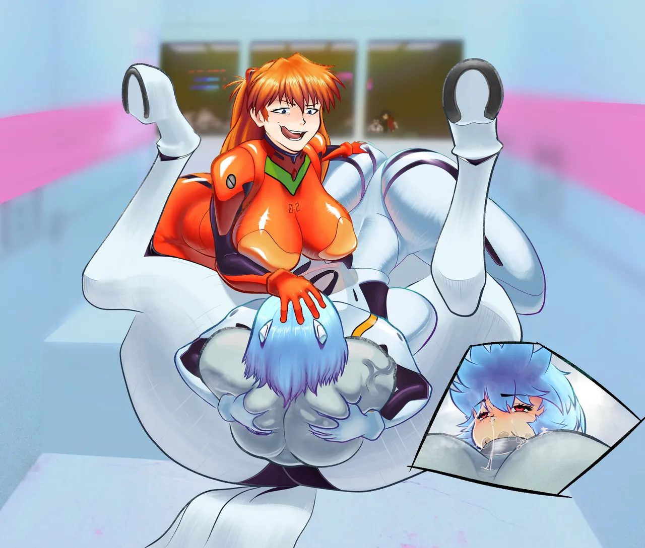 Asuka and Rei collecting MPE “samples” page 11 full