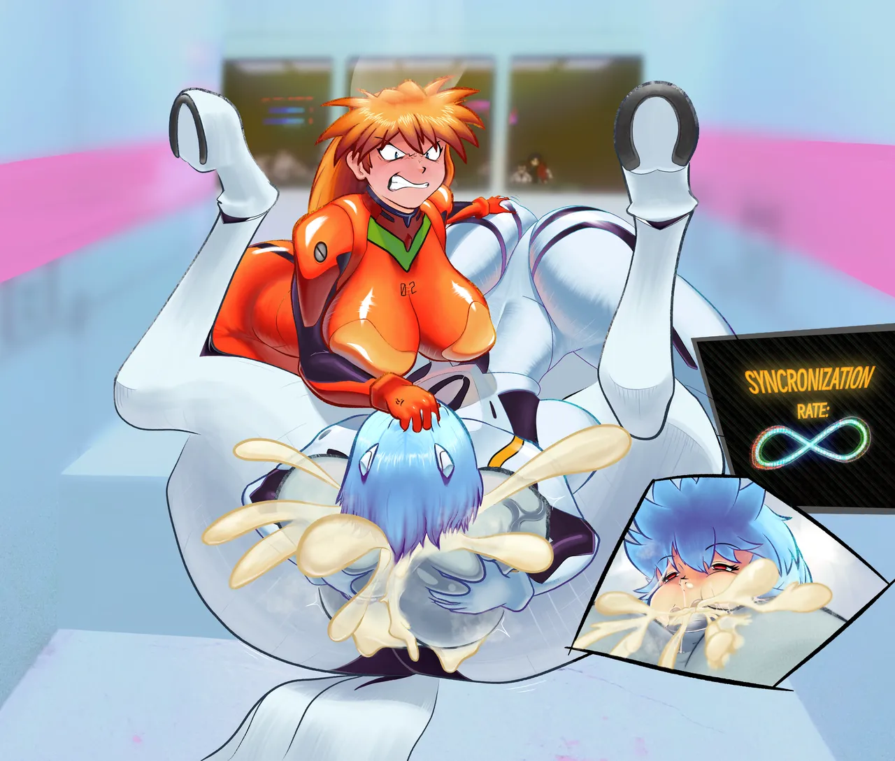 Asuka and Rei collecting MPE “samples” page 12 full