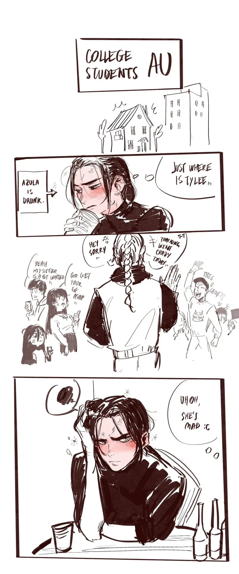 Azula X Ty-Lee College AU page 1 full