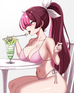Neo enjoying her parfait
