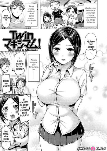 [Okumoto Yuuta] Twin Maximum! | Gemelas al Maximo! (Chichi Mamire) [Spanish] [Digital] [Decensored] [Harenchi no Fansub] cover