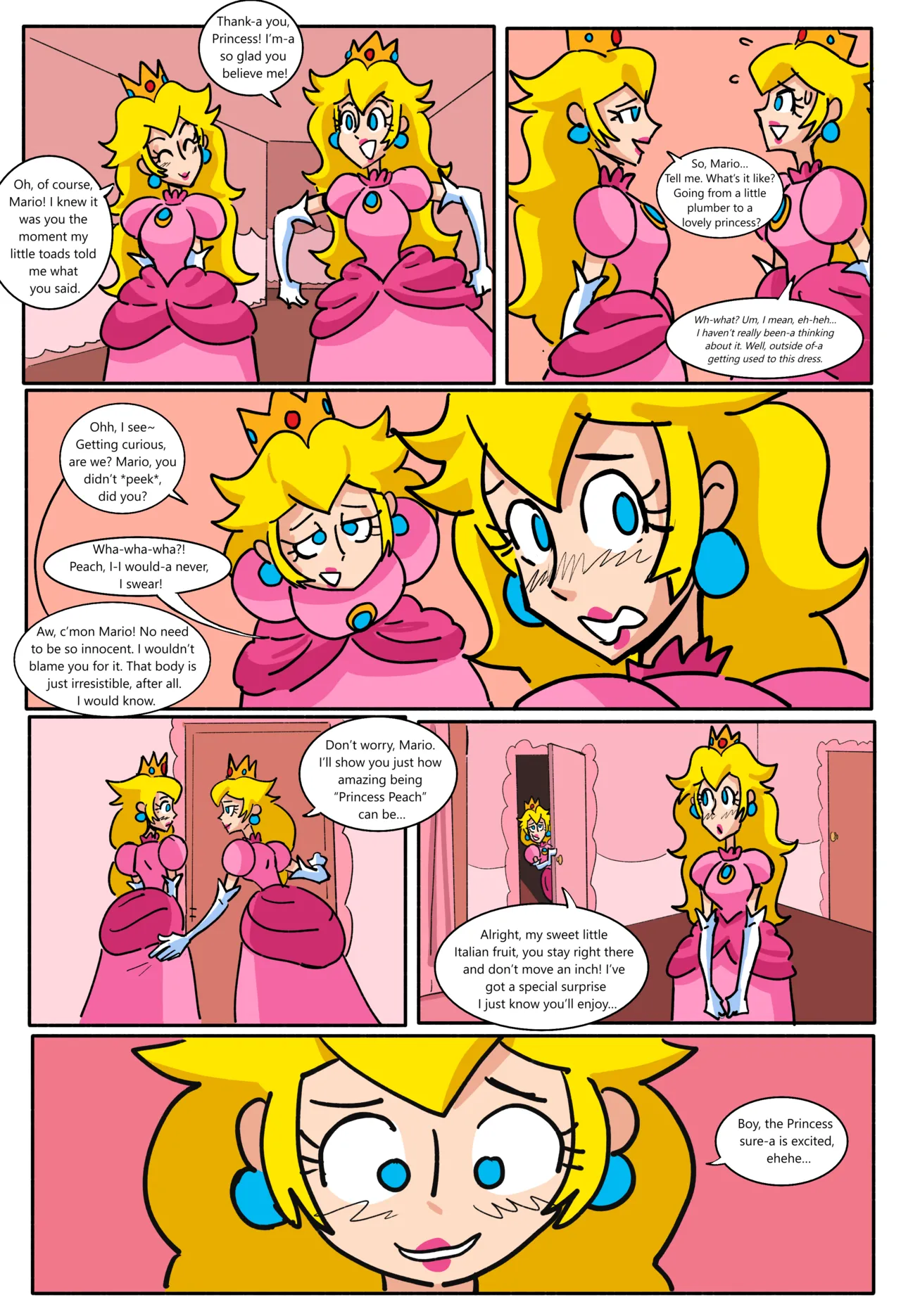 Peachy Transformation comic. page 3 full