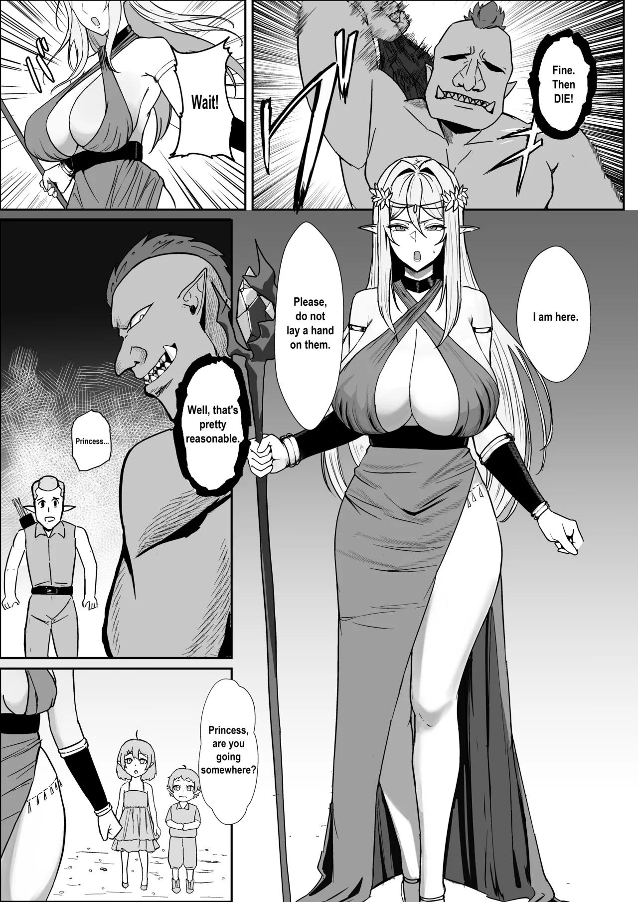 Torawareta Elf Touzen Seidorei no Kei page 4 full