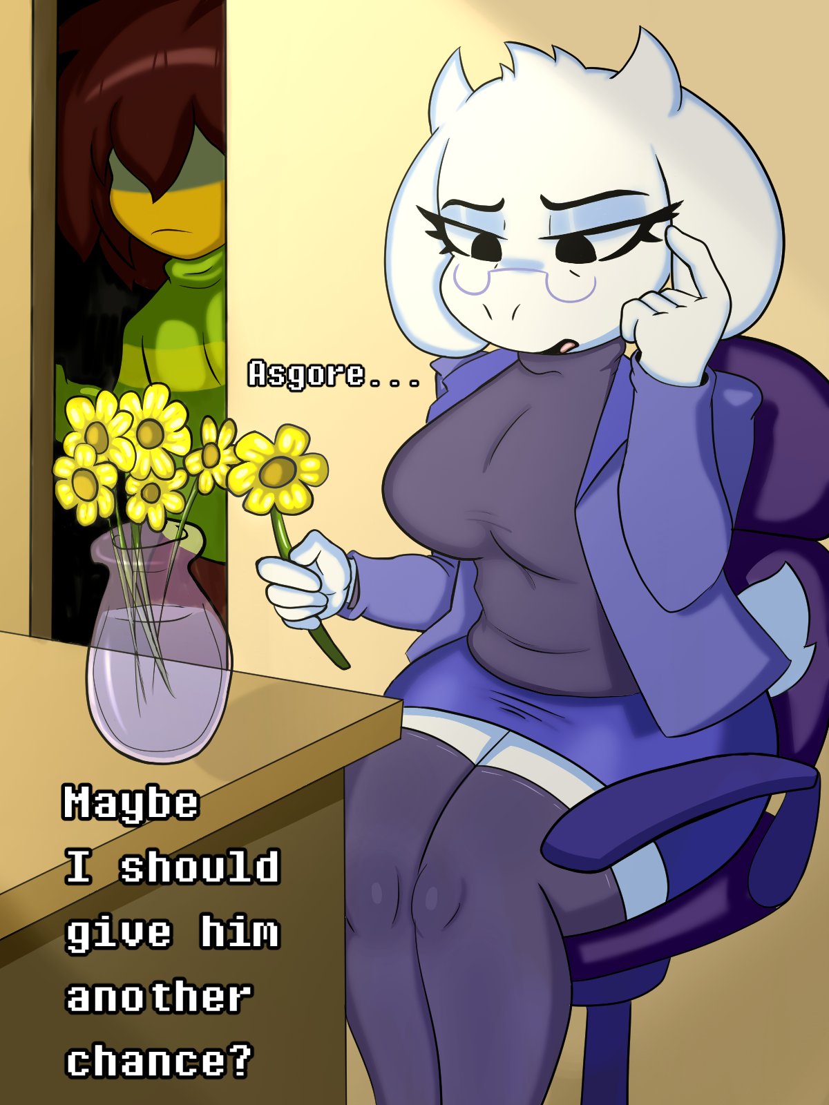 Toriel x Kris Comic. page 1 full