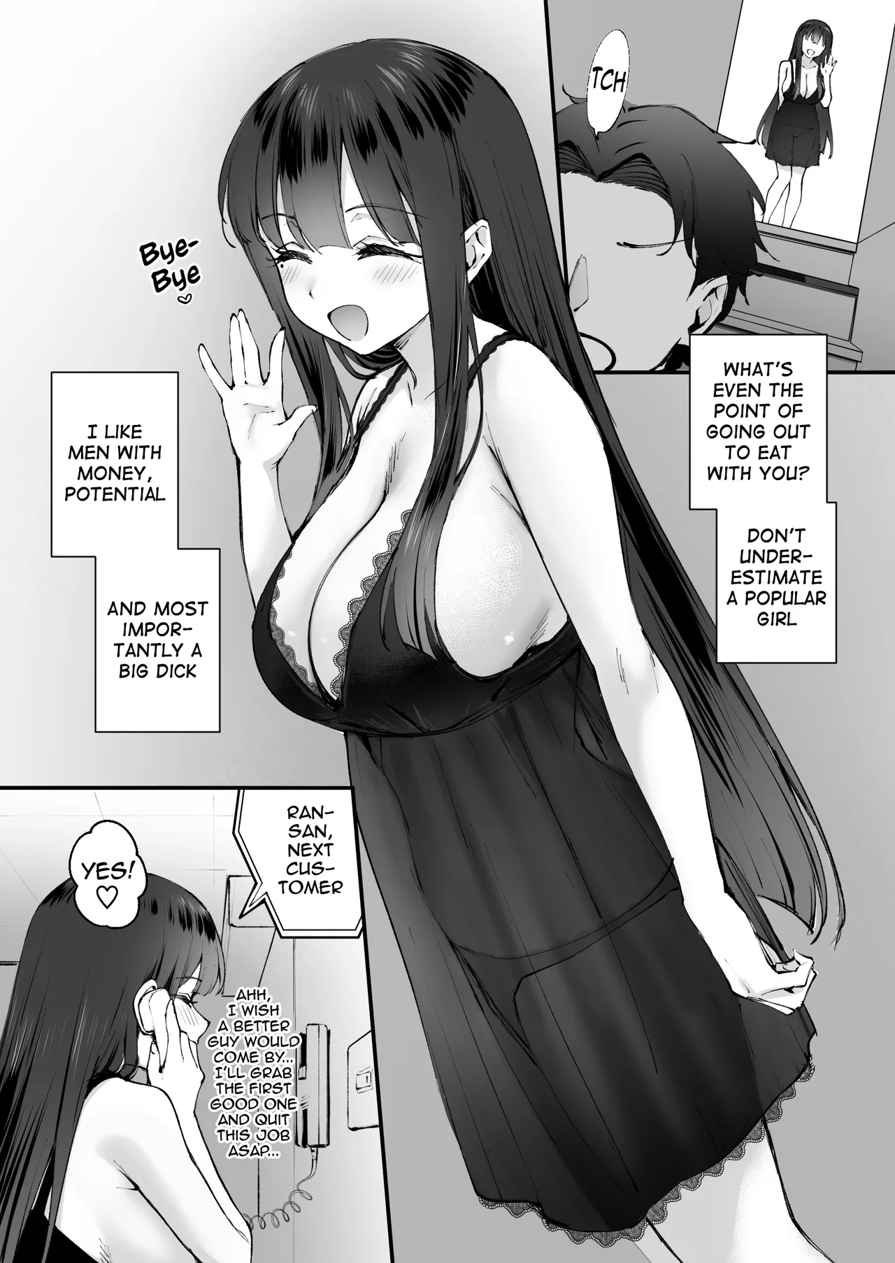 Do-S na Fuuzokujou ga Unmei no Dekachin to Meguriau Ohanashi | A story about a sadistic prostitute who meets her destined big dick page 9 full