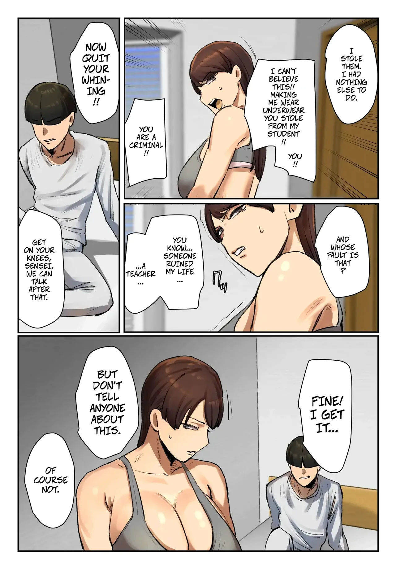 Strip Down To Your Underwear and Appologize To Your Student -- Seito no Shitagi o Tsukete Shazai Shiro page 12 full