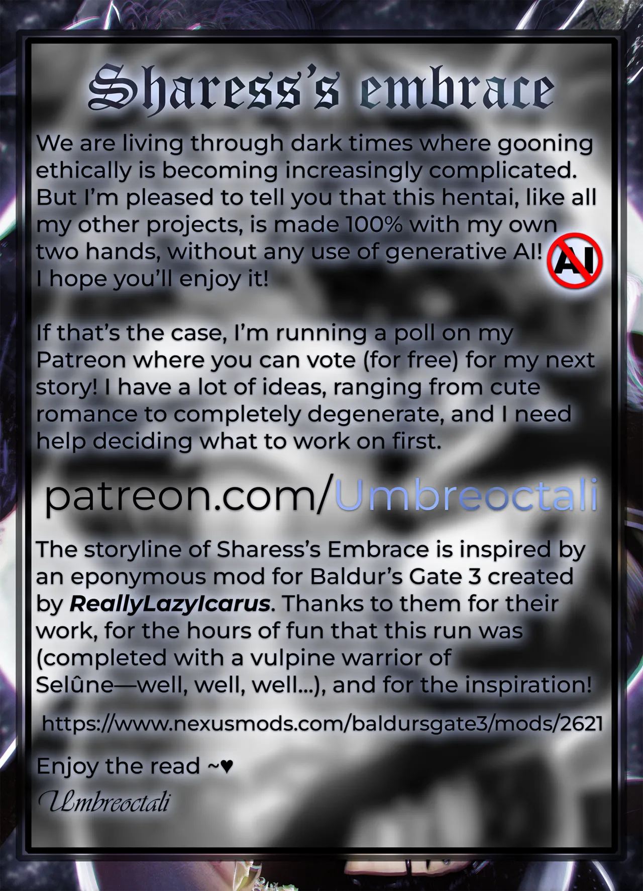 『Sharess's Embrace by Umbreoctali』An erotic story set in the universe of Dungeons & Dragons page 2 full