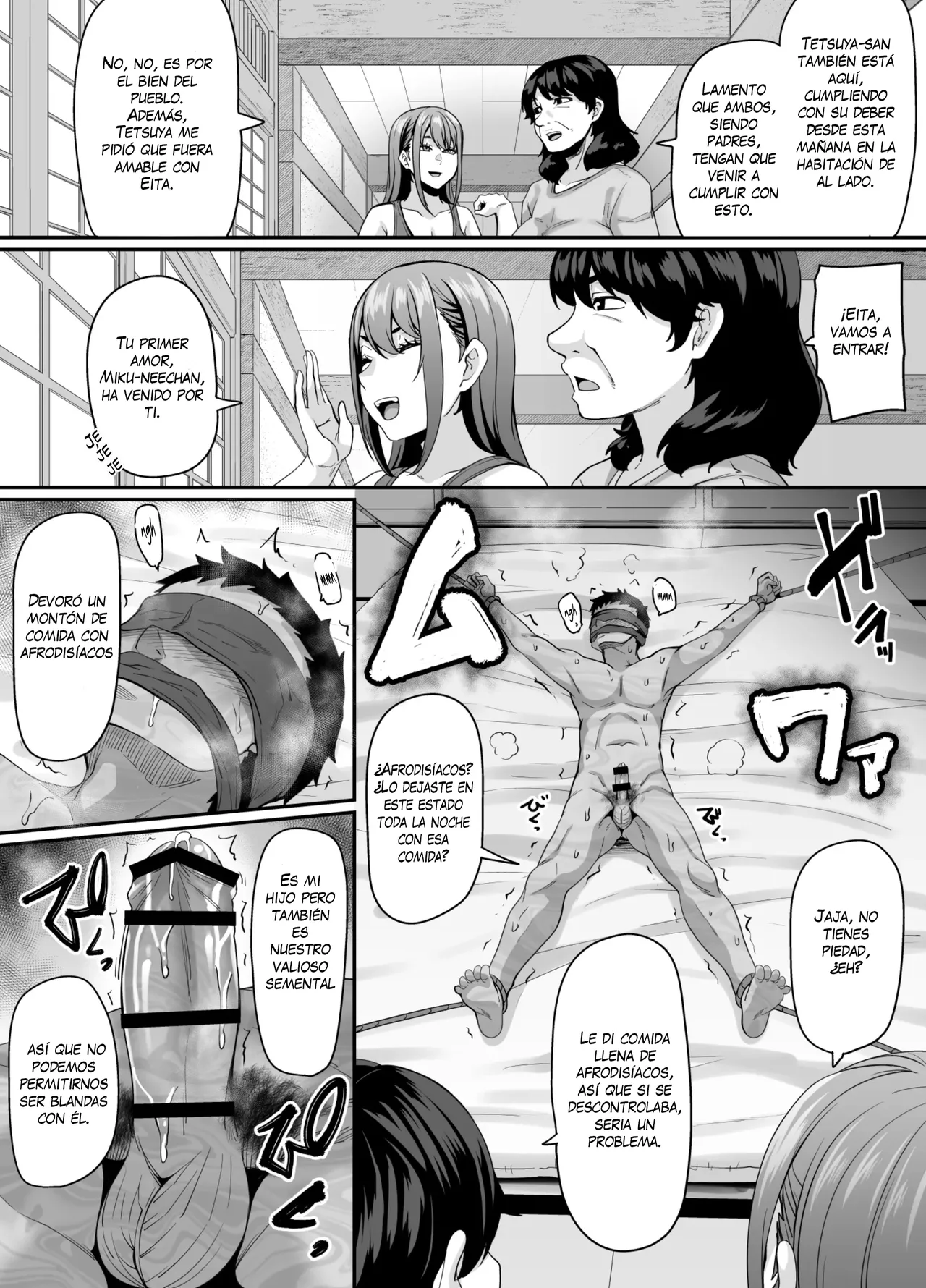 Onna Amarimura no Inshuu ~Otoko wa Juunin Haramasete Ichininmae Toiu Inaka no Fuuchou~｜La Tradición Lujuriosa de la Aldea con Exceso de Mujeres ~Soy Acosado en la Noche por las Jóvenes Esposas y Hermanas Mayores del Vecindario~ page 12 full