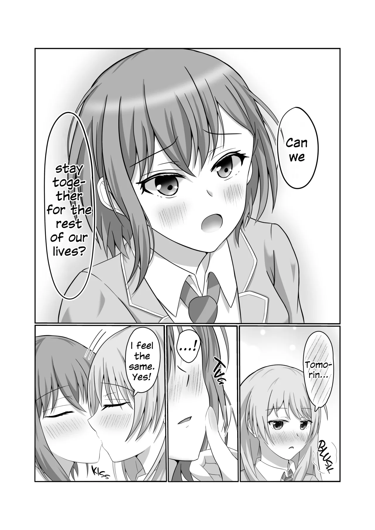 Ryoukataomoi no Tomori to Anon ga Hajimete Yuri Ecchi Suru Hon | Mutually Requited Tomori and Anon Have Their First Time Together page 12 full