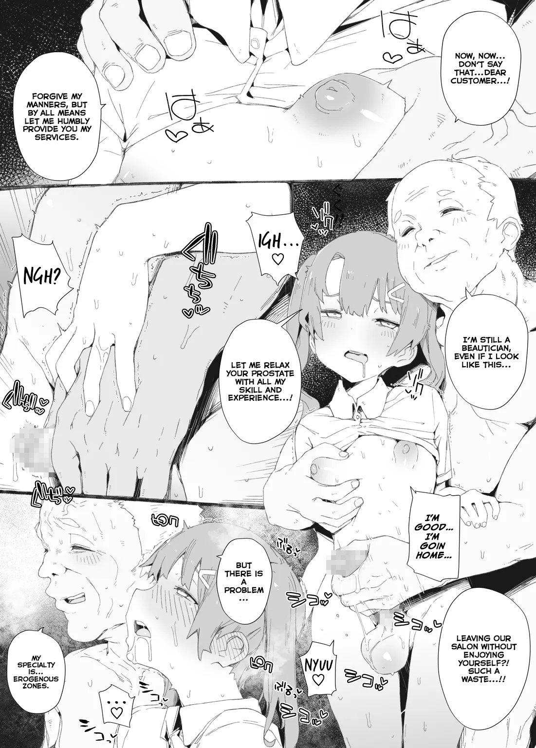Otokonoko♂ sneaks with his suspicious male-dick into a futanari exclusive beauty salon known for making people go "I'm cummiiiinngh" with their eyes wide open,  but they find out he has no pussy so he gets pounded by old man dick until he orgasms so hard he passes out! page 11 full