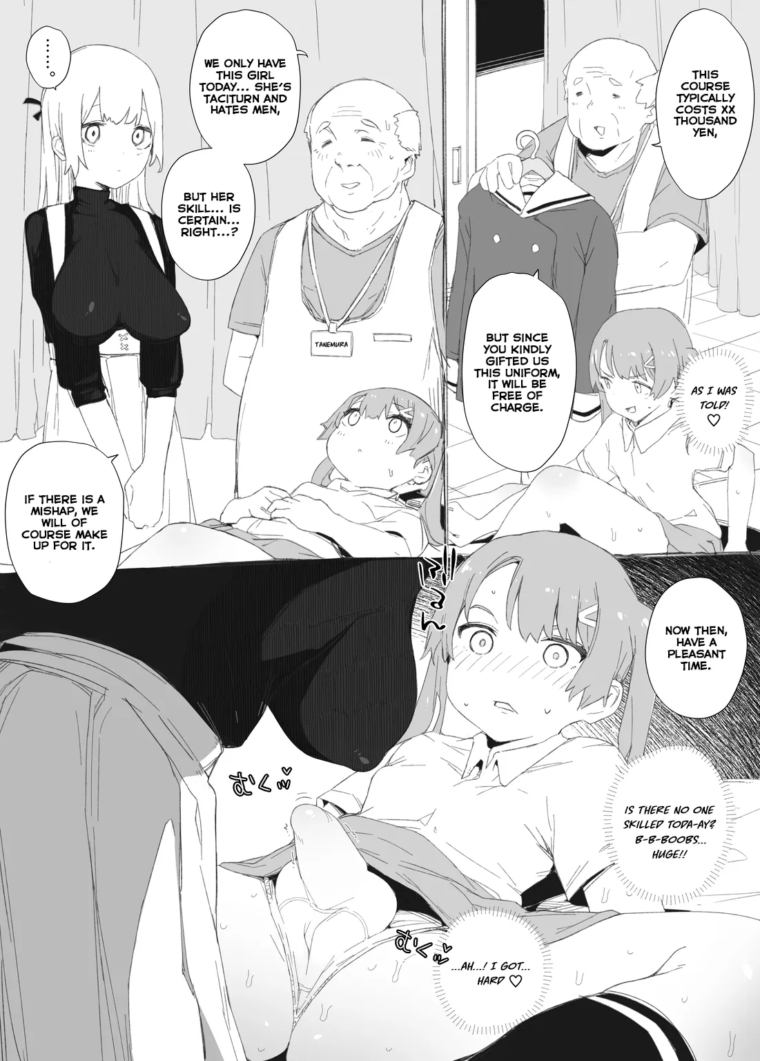 Otokonoko♂ sneaks with his suspicious male-dick into a futanari exclusive beauty salon known for making people go "I'm cummiiiinngh" with their eyes wide open,  but they find out he has no pussy so he gets pounded by old man dick until he orgasms so hard he passes out! page 3 full