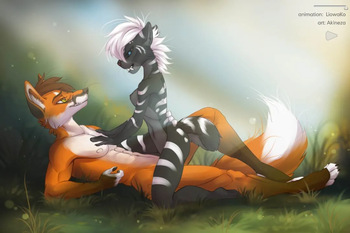 [Akineza and Liowako] Fox and Saber-Toothed Tiger Riding Animation Videoframes cover
