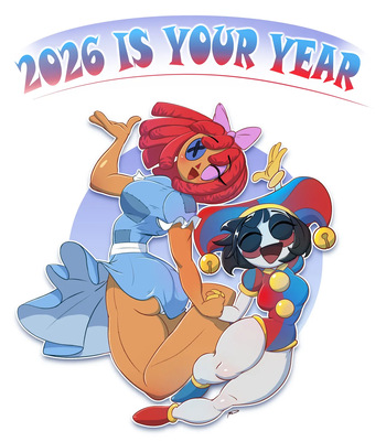 [MegaDraws24] Happy New Year 2026 (The Amazing Digital Circus) cover