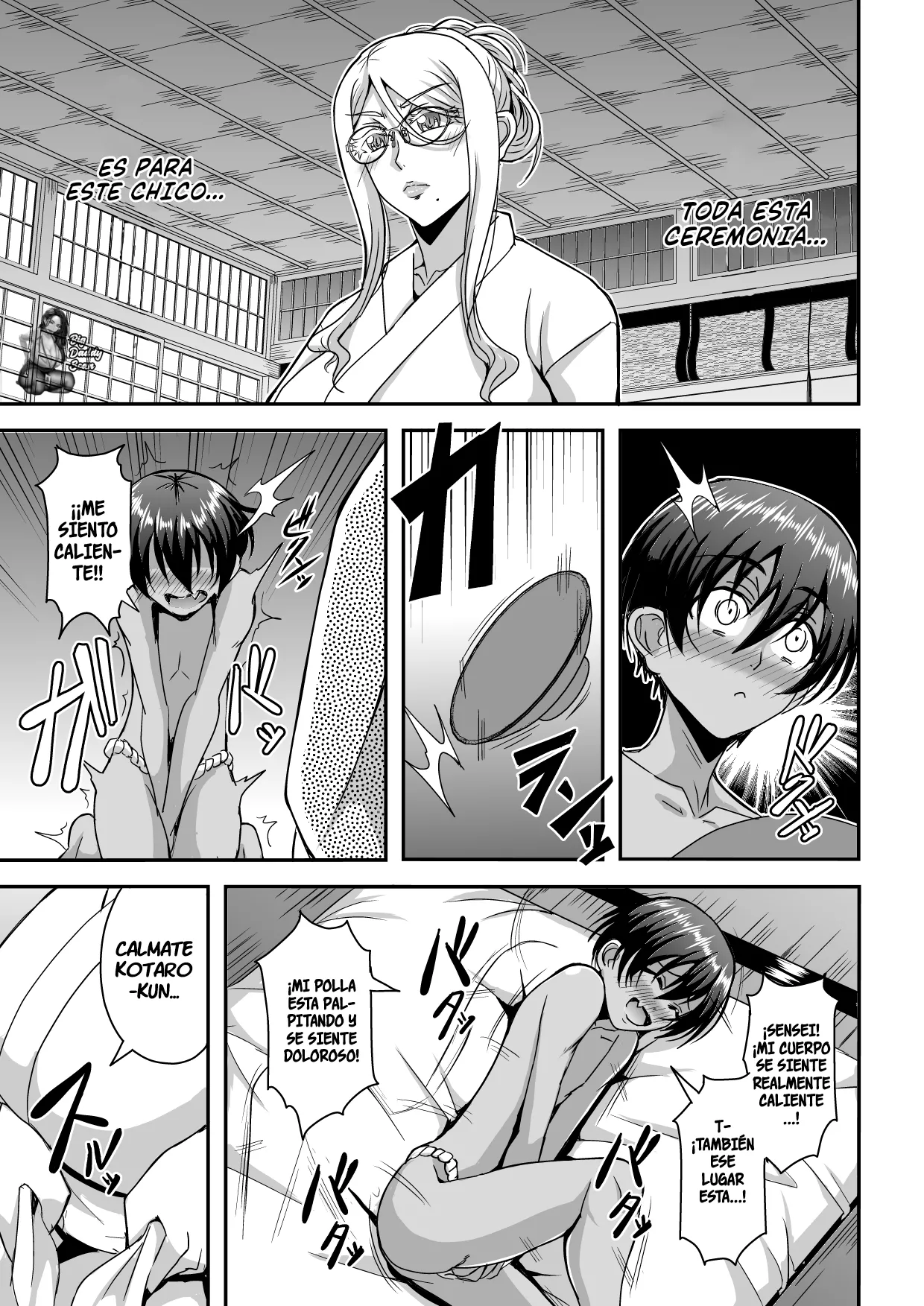 Bakunyuu Hitozuma Kinpatsu Gaikokujin Jokyoushi ga Mura no Inshuu de Kasshoku Shota no Fudeoroshi o Suru Hanashi｜La Historia Sobre Una Profesora Extranjera Rubia De Grandes Pechos Que Se Come A Un Shota Moreno Segun La Costumbre De Un Pueblo page 12 full