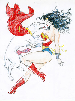 Wonder Woman and Krypto the Superdog