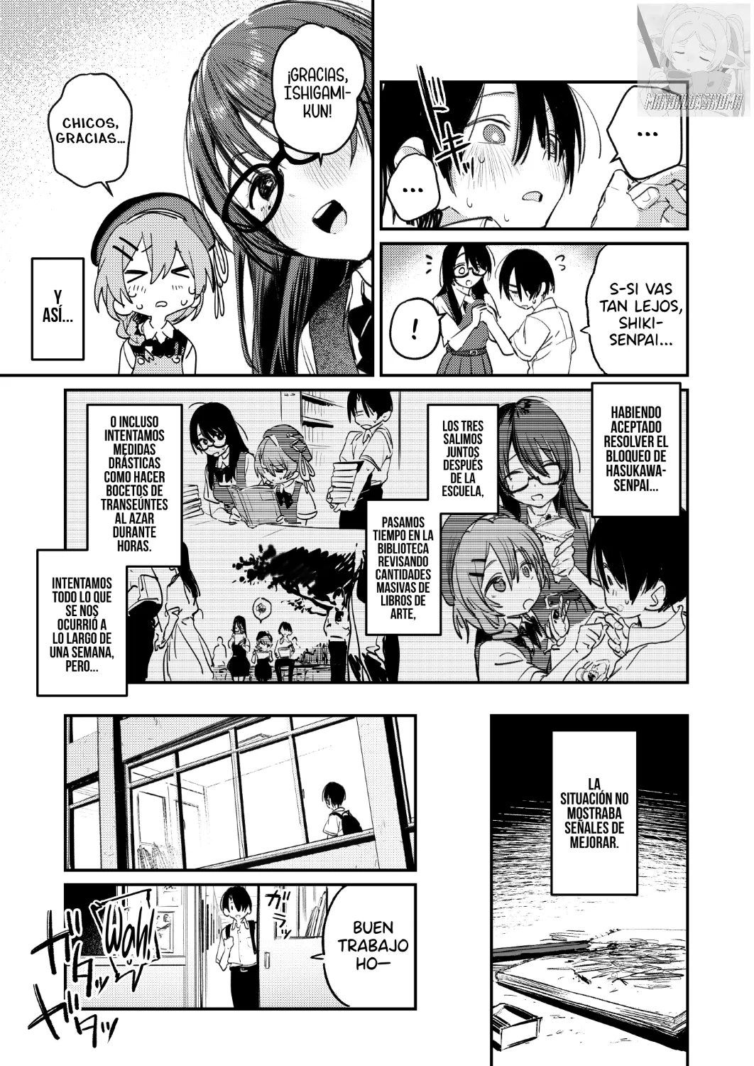 Bijutsubu Harem Katsudou Nisshi ~Senpai no Slump Kaishou ni Kyouryoku shitara, Ikioi de 3P suru Koto ni Natta Hanashi~ | Registro de Actividades Harem del Club de Arte ~Como Ayudar a mi Senpai a Superar su Bloqueó Artístico nos Llevó a Tener un Trío~ page 11 full