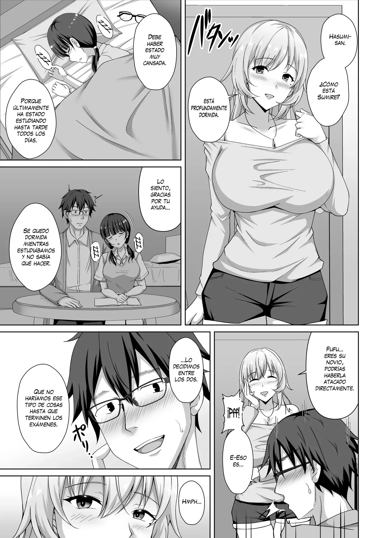 Kanojo no Ane ni Tabe rareru ~I Cup Bakunyuu Seisokei Kouhai ni Semarare Kanojo ga Iru no ni Gyaku NTR Uwaki Koubi~｜Devorado por la hermana de mi novia ~Seducido por una chica de apariencia pura y pechos grandes, teniendo sexo de infidelidad y NTR inverso a pesar de tener novia~ page 6 full