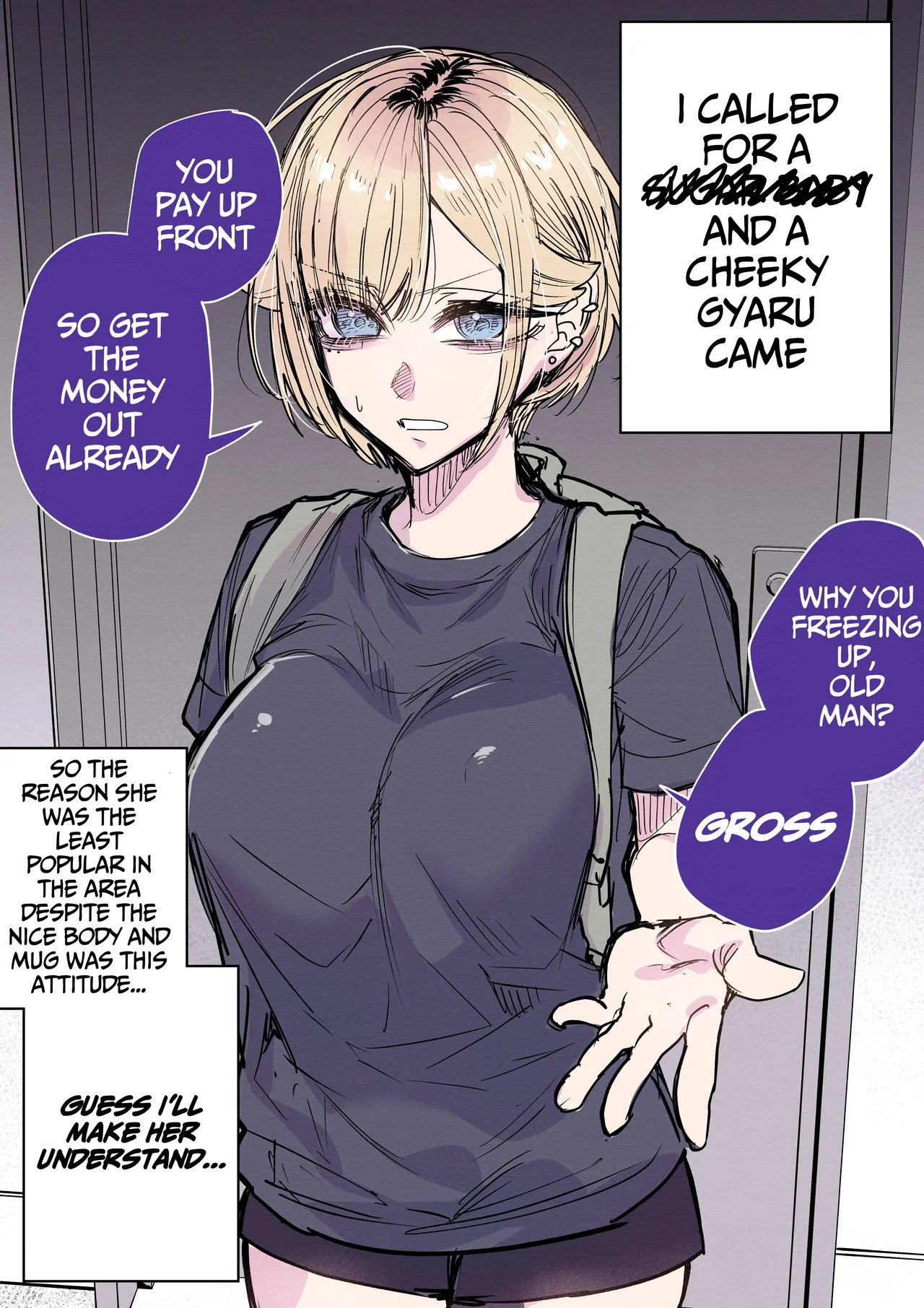 Making a Cheeky Gyaru Understand with Raw Sugar Daddy Sex + Full-Color Edition page 9 full