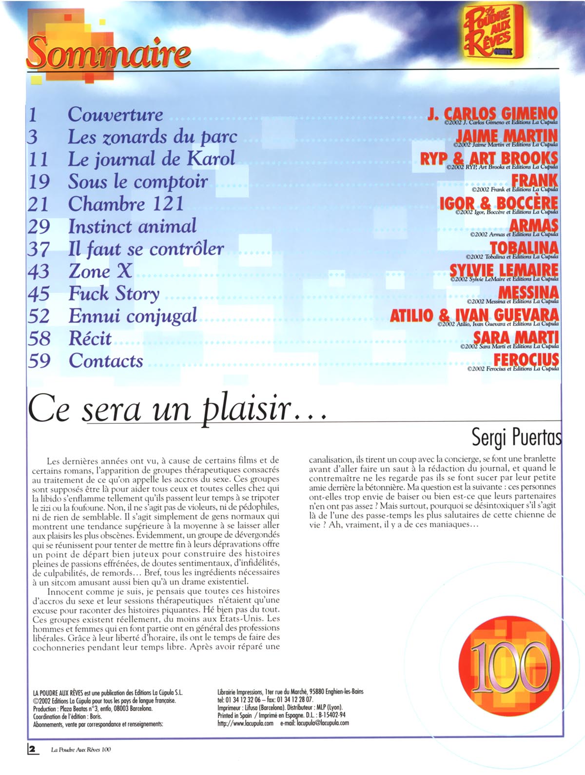 Kiss Comix : La poudre aux rêves #100 page 2 full