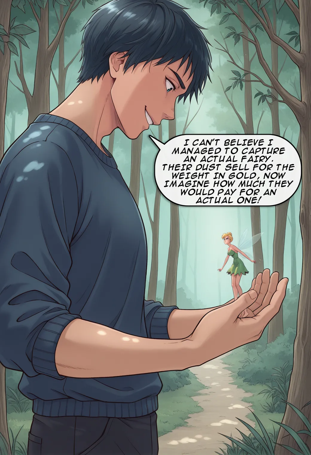 Giantess Comic - Shrunken into Tinker Bell's Plaything page 2 full