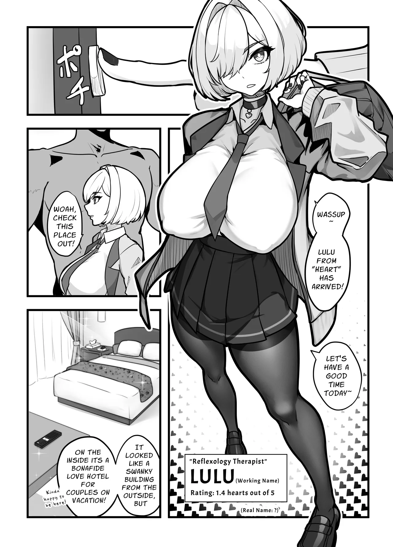 Aiso no Warui Haken Rifure Joshi ga Jitsu wa Nagachichi JK deshita | The Unsocialable Girl working at the Outcall Reflexology Salon is actually a JK with Huge Breasts page 4 full